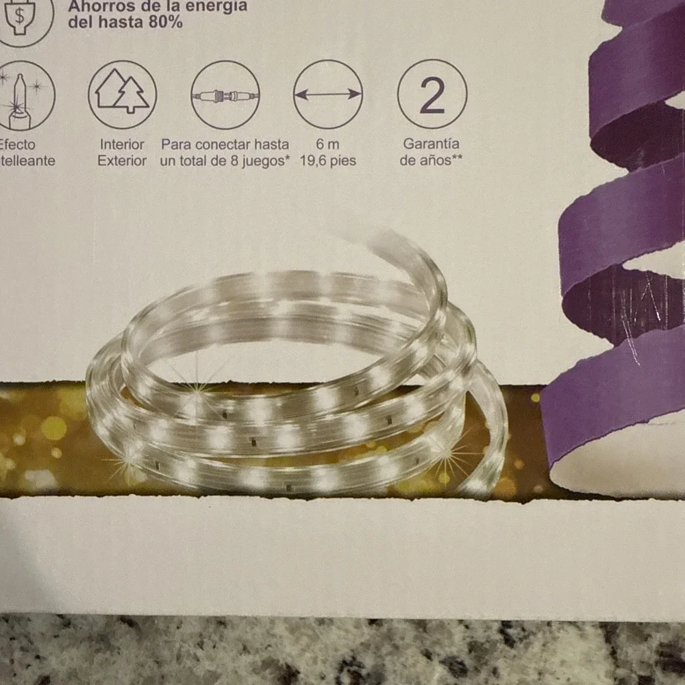 GE Random Sparkle 240ct LED Tape Lights Bright White 19.6 ft Indoor/Outdoor